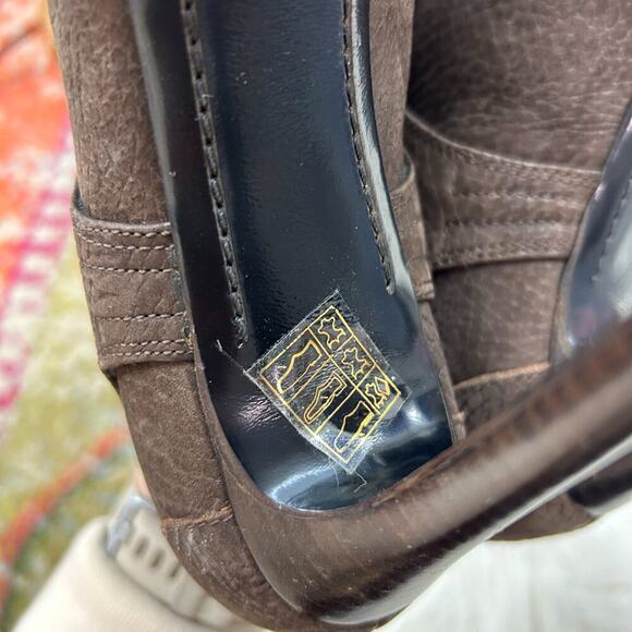 Burberry Designer Brown Preppy Leather Heeled Ankle Boots Booties 36.5 / 6.5 - Picture 10 of 10